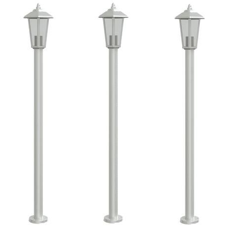 Vidaxl vloerlamp voor buiten 3 st 120 cm roestvrijstaal zilverkleurig