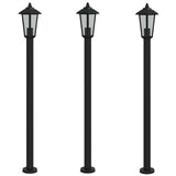 Vidaxl vloerlamp voor buiten 3 st 120 cm roestvrijstaal zwart