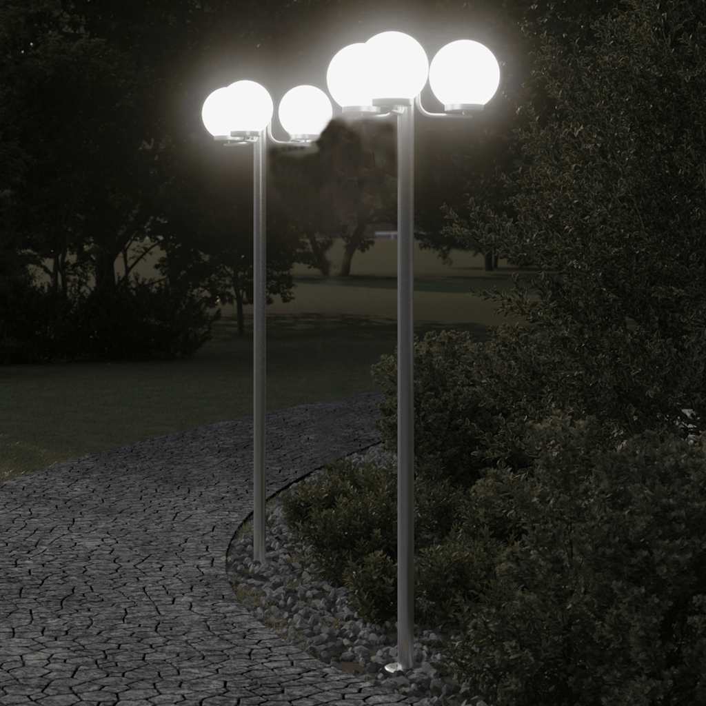 Vidaxl vloerlamp voor buiten 2 st 215 cm roestvrij staal zilverkleurig