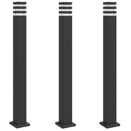 Vidaxl vloerlampen voor buiten 3 st 110 cm aluminium zwart