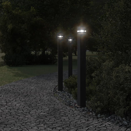 Vidaxl vloerlamp voor buiten met stopcontact 110 cm aluminium zwart