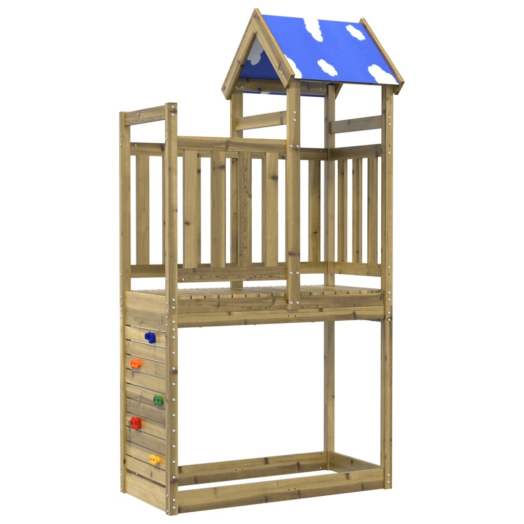 Vidaxl speeltoren met rotswand 110,5x52,5x215 cm geïmpregneerd hout