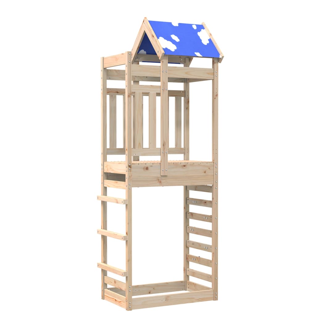 VidaXL Speeltoren met rotswand 85x52,5x239 cm massief grenenhout