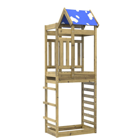 VidaXL Speeltoren met rotswand 85x52,5x239 cm geïmpregneerd hout