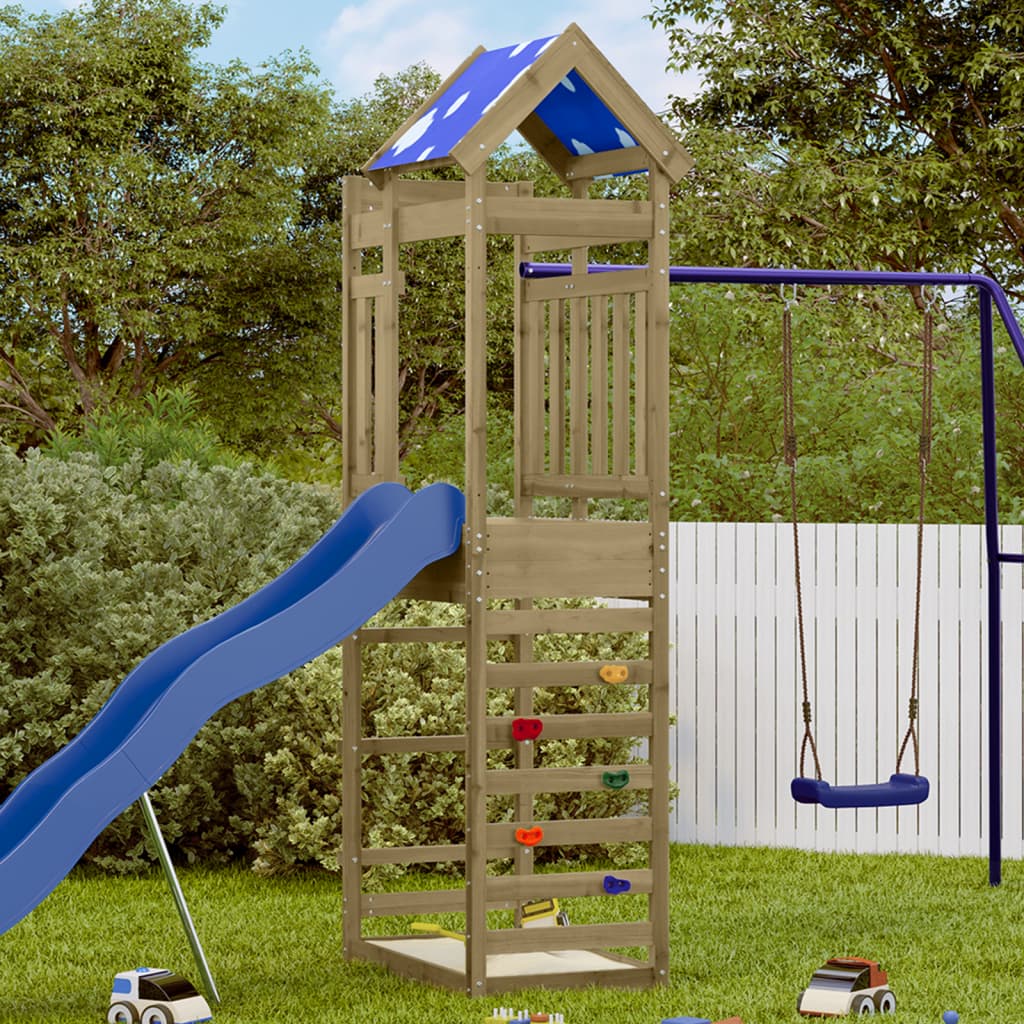 VidaXL Speeltoren met rotswand 85x52,5x239 cm geïmpregneerd hout