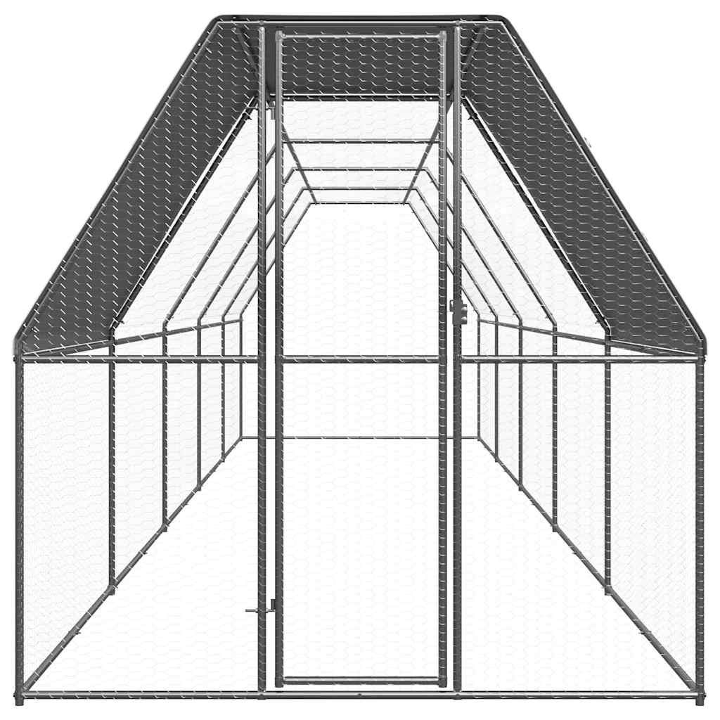 VidaXL Kippenhok 2x10x2 m gegalvaniseerd staal