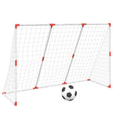 Vidaxl kindervoetbaldoel met ballen 2-in-1 184x64x124 cm wit