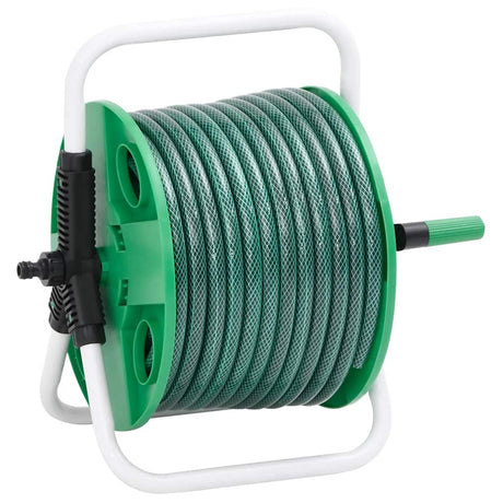 Vidaxl slanghaspel met slangkoppelset 0,5 50 m vrijstaand pvc groen
