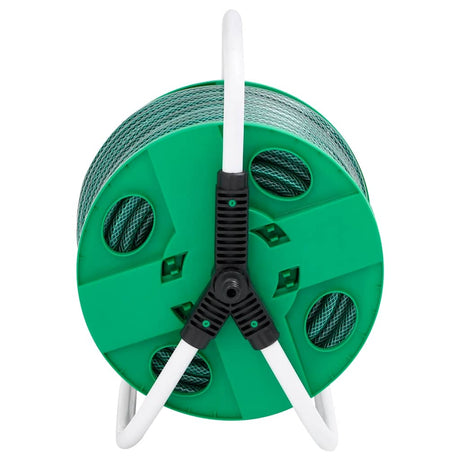 Vidaxl slanghaspel met slangkoppelset 0,5 50 m vrijstaand pvc groen