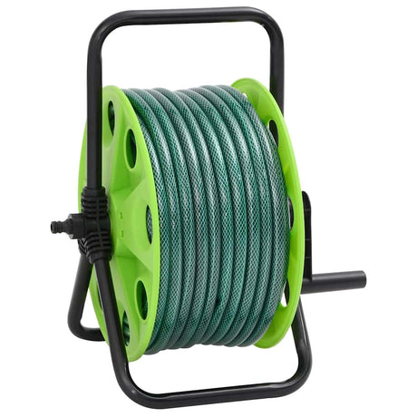 Vidaxl slanghaspel met slangkoppelset 0,5 50 m vrijstaand pvc groen