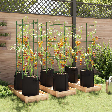 Vidaxl tomatenkooien met plantenzak 6 st 154 cm staal en polypropeen