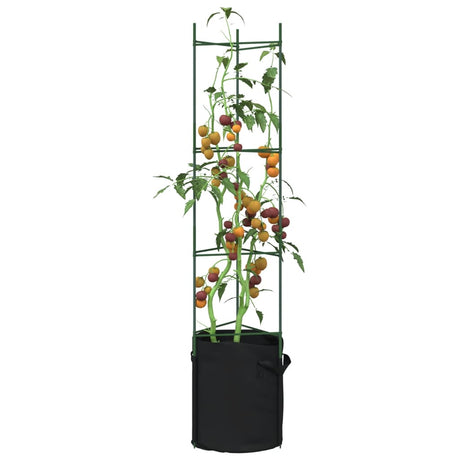 Vidaxl tomatenkooien met plantenzak 6 st 154 cm staal en polypropeen