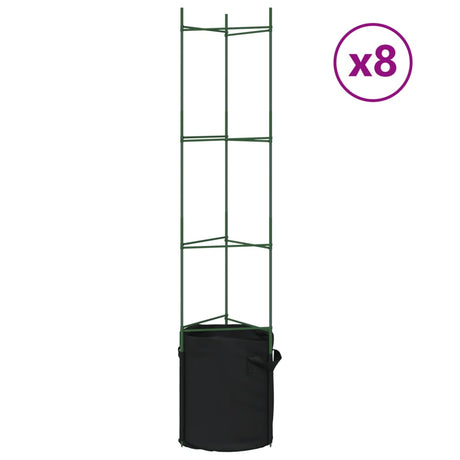 Vidaxl tomatenkooien met plantenzak 8 st 154 cm staal en polypropeen