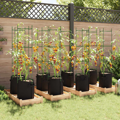 Vidaxl tomatenkooien met plantenzak 8 st 154 cm staal en polypropeen