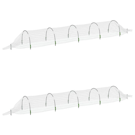 Vidaxl kweektunnels 2 st 1,5x5 m glasvezel en polypropeen
