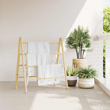 Vidaxl handdoekladder met 4 sporten 90x50x100 cm bamboe