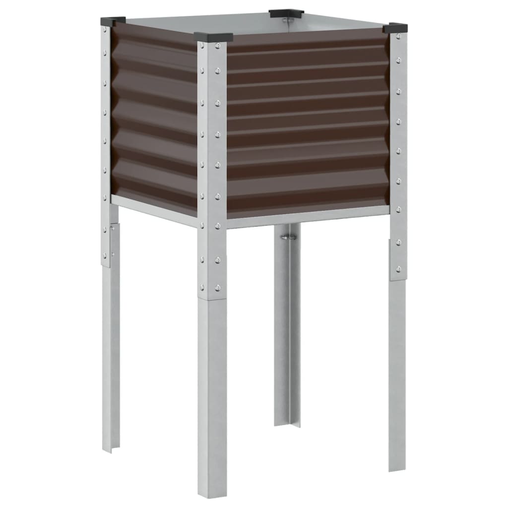 Vidaxl plantenbak bruin 45x45x88 cm staal