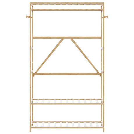 Vidaxl kledingrek met schappen 110x40x175 cm bamboe