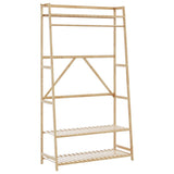 Vidaxl kledingrek met schappen 110x40x180 cm bamboe