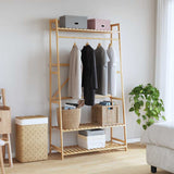 Vidaxl kledingrek met schappen 110x40x180 cm bamboe