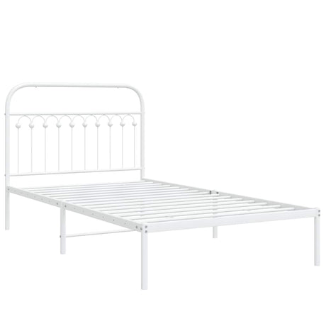 Vidaxl bedframe met hoofdbord metaal wit 107x203 cm