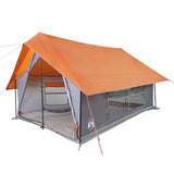 Vidaxl tent 5-persoons waterdicht grijs en oranje