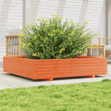 Vidaxl plantenbak 110x110x26,5 cm massief grenenhout wasbruin