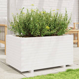 VidaXL Plantenbak 90x60x49,5 cm massief grenenhout wit