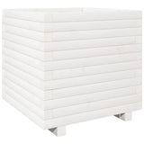 Vidaxl plantenbak 50x50x49,5 cm massief grenenhout wit