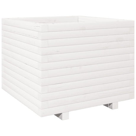 Vidaxl plantenbak 60x60x49,5 cm massief grenenhout wit
