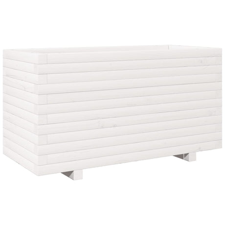 Vidaxl plantenbak 90x40x49,5 cm massief grenenhout wit