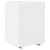Vidaxl plantenbak 50x50x72,5 cm massief grenenhout wit