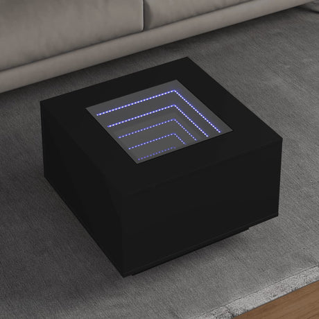 Vidaxl salontafel met led 60x60x40 cm bewerkt hout zwart
