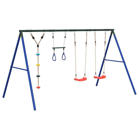 Vidaxl schommelset met schommels, trapeze en klimschommel met schijven