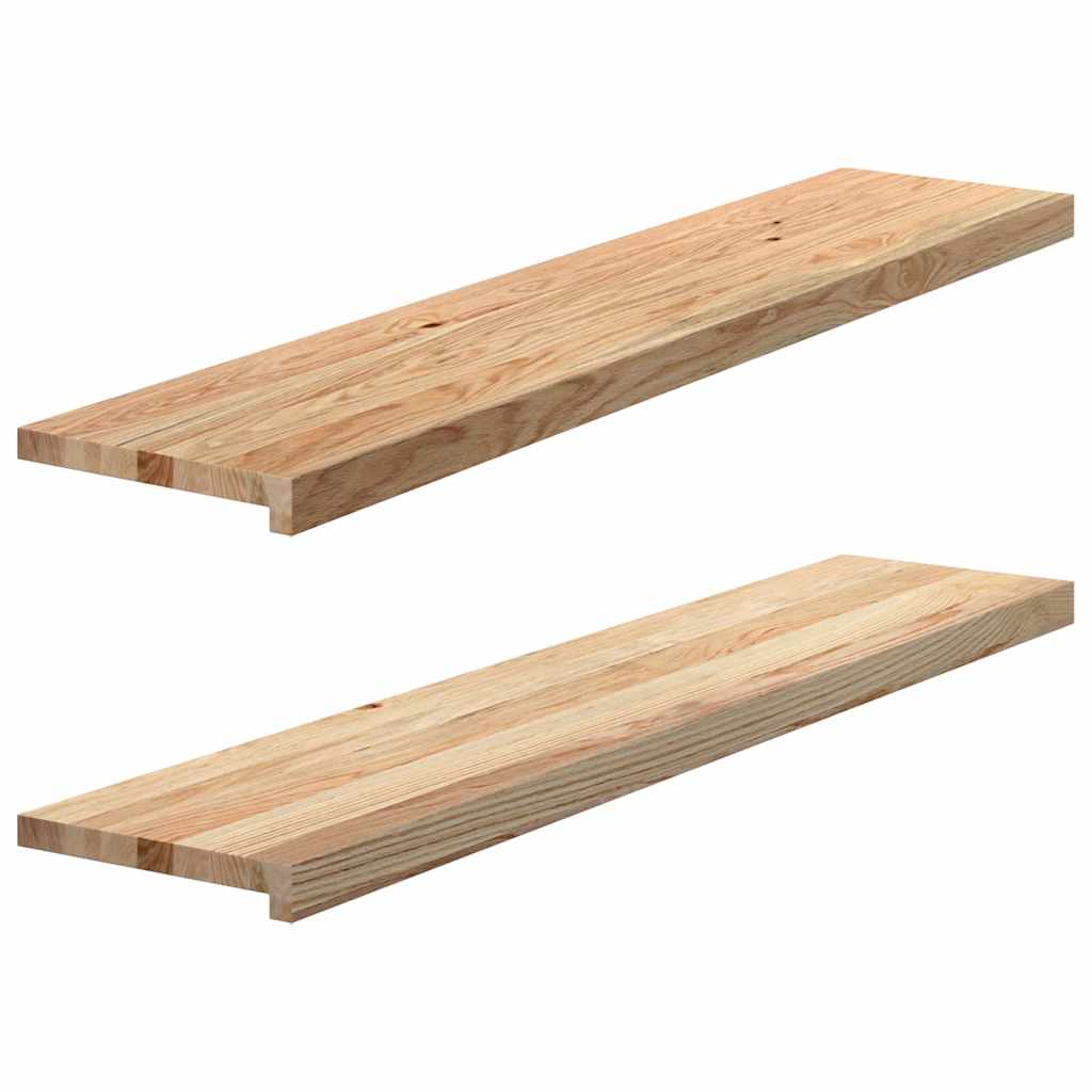 Vidaxl traptreden 2 st 120x25x2 cm onbehandeld massief eikenhout