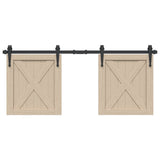 Vidaxl ophangset voor schuifdeur 122 cm koolstofstaal