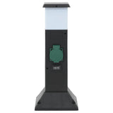 Vidaxl tuinstopcontact met lamp en grondpin 2-wegs 16x16x39,5 cm