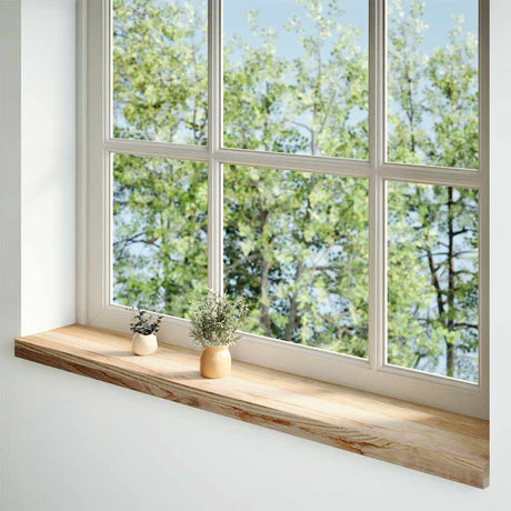 Vidaxl vensterbanken 2 st onbehandeld 120x20x2 cm massief eikenhout