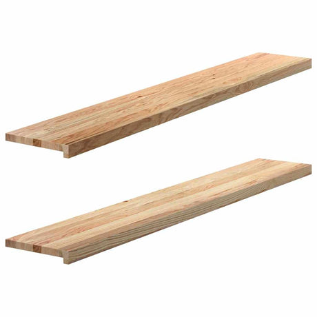 Vidaxl vensterbanken 2 st onbehandeld 160x25x2 cm massief eikenhout
