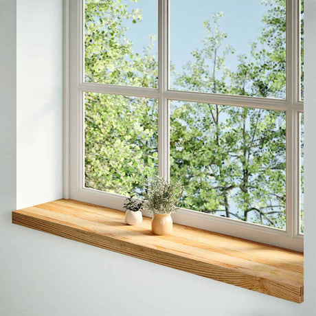 Vidaxl vensterbanken 2 st 100x25x2 cm massief eikenhout lichtbruin