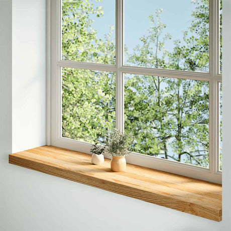 Vidaxl vensterbanken 2 st 110x25x2 cm massief eikenhout lichtbruin