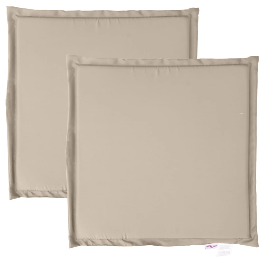 VidaXL Tuinzitkussens 2 st vierkant 45x45x2 cm taupe