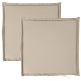 VidaXL Tuinzitkussens 2 st vierkant 45x45x2 cm taupe