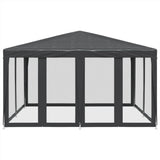 Vidaxl partytent met 8 mesh zijwanden 4x4 m hdpe antracietkleurig