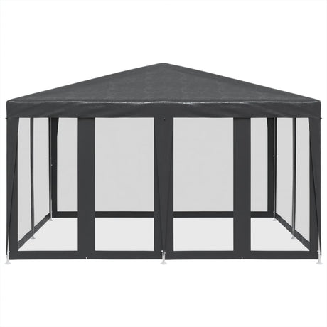 Vidaxl partytent met 8 mesh zijwanden 4x4 m hdpe antracietkleurig