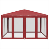Vidaxl partytent met 8 mesh zijwanden 4x4 m hdpe rood