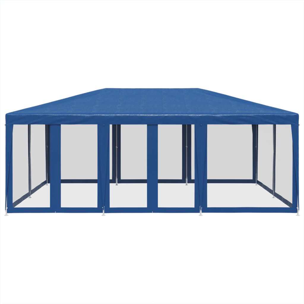 Vidaxl partytent met 10 mesh zijwanden 6x4 m hdpe blauw