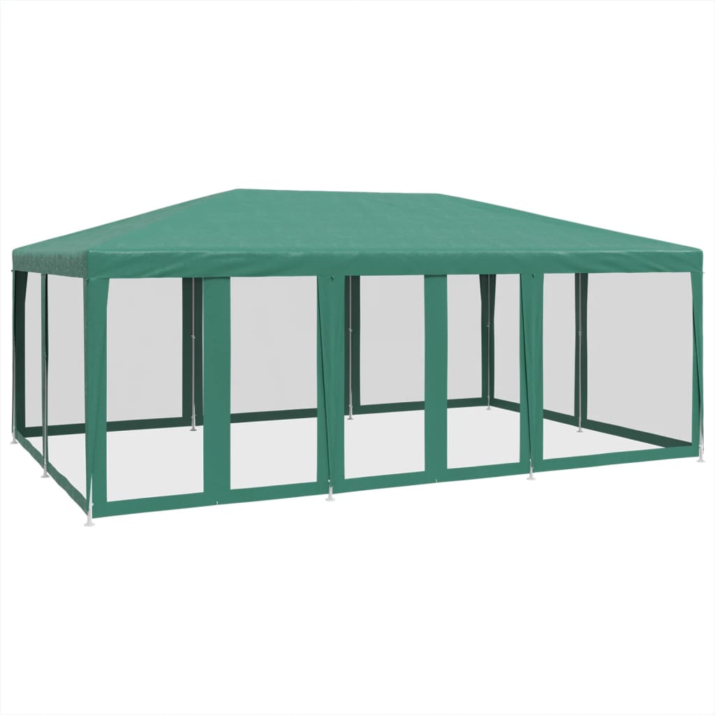 Vidaxl partytent met 10 mesh zijwanden 6x4 m hdpe groen