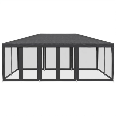 Vidaxl partytent met 10 mesh zijwanden 6x4 m hdpe antracietkleurig