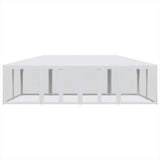 Vidaxl partytent met 12 mesh zijwanden 8x4 m hdpe wit